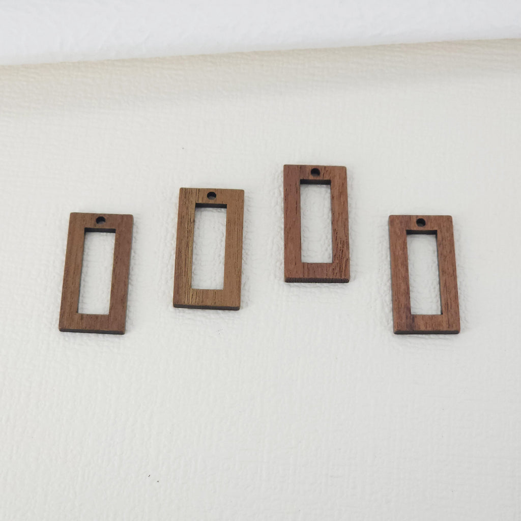 2PCS Geometric Shape Wood Charms, Wooden Pendant, Reclaimed Walnut Wood, Geometric Statement Wood Earrings Diy Ideas JT950