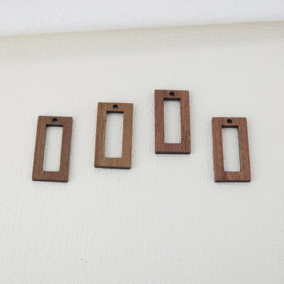 2PCS Geometric Shape Wood Charms, Wooden Pendant, Reclaimed Walnut Wood, Geometric Statement Wood Earrings Diy Ideas JT950