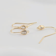 Load image into Gallery viewer, 14K Gold Plated Ear Wires, Cubic Pave Earring Hooks, Nickel Free, Fish Hooks, Ear Wires for Jewelry Making ZX259