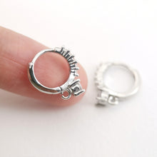 Load image into Gallery viewer, CZ Pave Earring Hoop, Gold Plated Versatile Huggie Hoop Earring with Loop, Huggie Hoop DIY Earring  Findings,Handmade Earring Supplies D0096