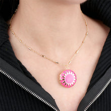 Load image into Gallery viewer, Locket Charm, Enamel Sun, 18K Gold Plated Round Pendant, 25mm, Necklace Making Charm, Jewelry Findings S20296