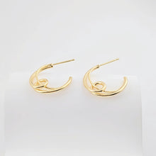 Load image into Gallery viewer, Moon Ear Post, Knot Earring Post, C Shape Ear Post, Nickel Free Earrings, Gold Ear Stud, Hypoallergenic Earring Findings ZX292