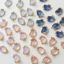 Load image into Gallery viewer, Irregular Shape Crystal Charm, Glass Connector, Glass Pendant, 18K Gold Plated, Jewelry Findings GZ730