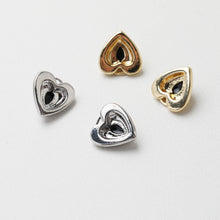 Load image into Gallery viewer, Heart Charms, Pave Black Stone, 14K Gold Plated, Love Pendant, Necklace Making Pendants, Jewelry Findings GT031