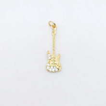 Load image into Gallery viewer, Band Guitar Pendants Collection, 18K Gold Plated, Bass Charm, Necklace Charms, Jewelry Findings S20506