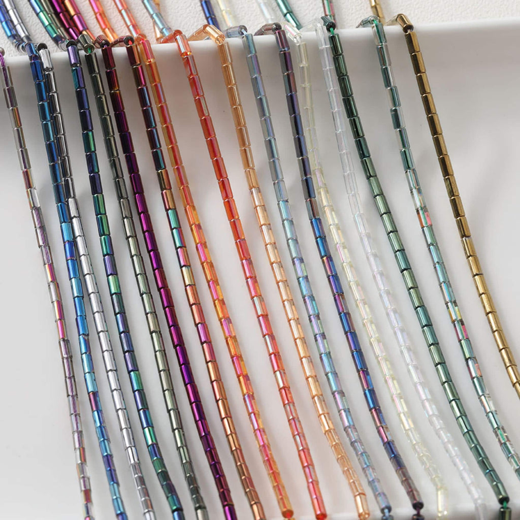 Small Glass Rectangle Tube Beads, Spacer Beads, 2.6*4.6mm, Crystal Glass Loose Beads for Jewelry Making, DIY Beads Finding GZ546