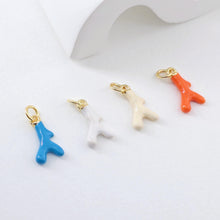 Load image into Gallery viewer, Enamel Marine Life Charms, Coral Pendant, Gold Plated Charms, Bracelet Making, Jewelry Findings S1292
