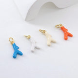 Enamel Marine Life Charms, Coral Pendant, Gold Plated Charms, Bracelet Making, Jewelry Findings S1292