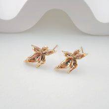 تحميل الصورة إلى عارض المعرض، قرط زهرة مع حلقة، قرط مرصع من النحاس الأصفر مطلي بالذهب الحقيقي عيار 18 قيراطًا مع حلقة، خالٍ من النيكل، أداة العثور على القرط ZX191