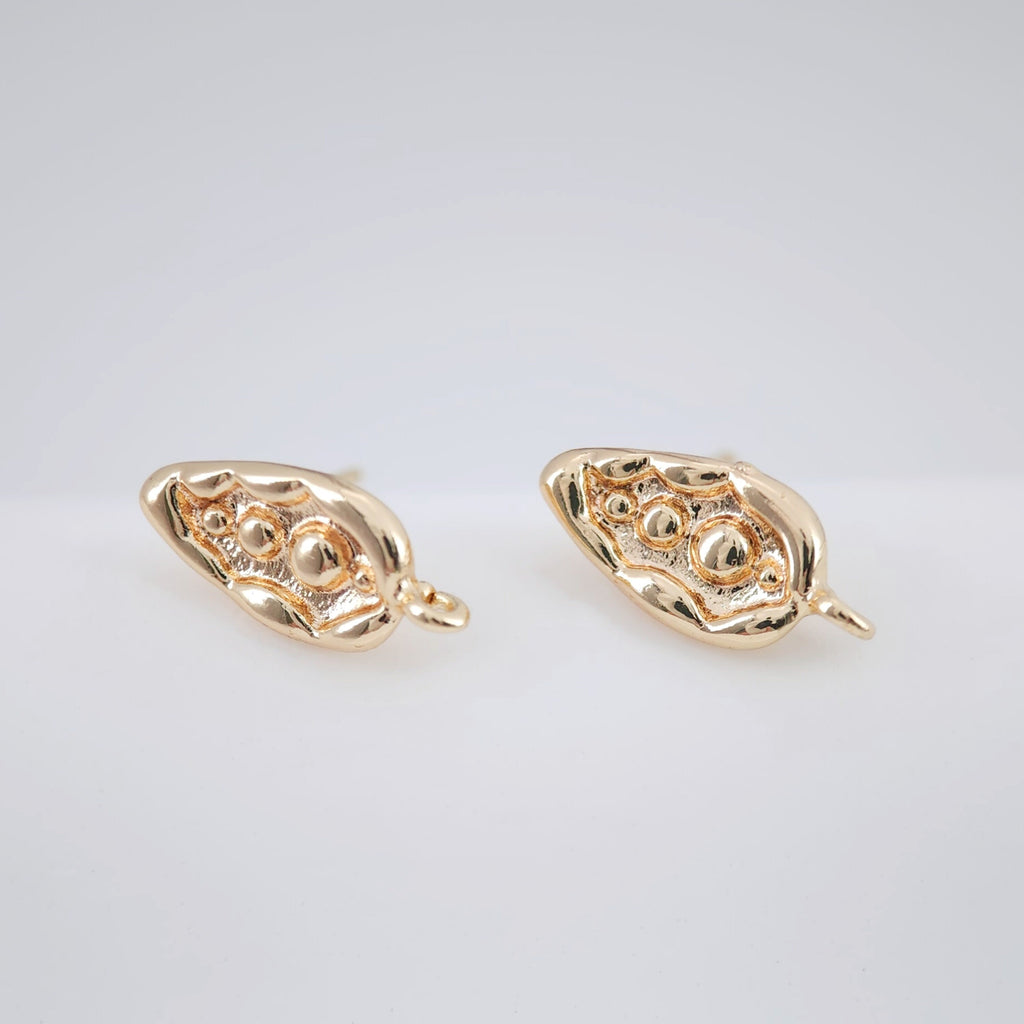 أقراط على شكل ورقة شجر، مطلية بالذهب مع حلقة، مضادة للحساسية، أدوات يدوية للعثور على الأقراط، لوازم صنع الأقراط بنفسك ZX225