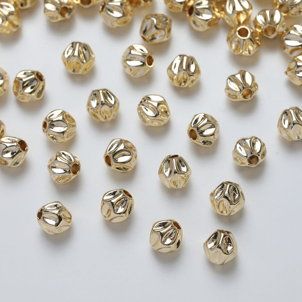 10pcs Gold Plated Stone Beads, Uneven beads, 14K Gold, Silver, White, Spacer Beads, Irregular Beads, Bracelet Beads, Jewelry Finding GZ261