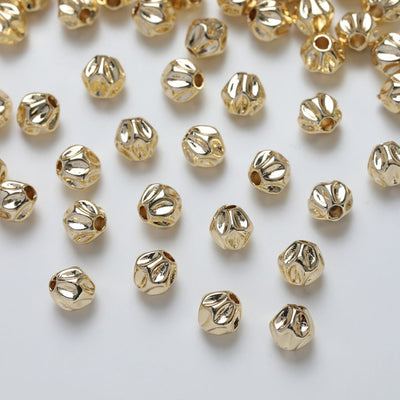 10pcs Gold Plated Stone Beads, Uneven beads, 14K Gold, Silver, White, Spacer Beads, Irregular Beads, Bracelet Beads, Jewelry Finding GZ261