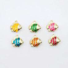 Load image into Gallery viewer, Enamel Marine Life Charms, Fish Pendant, 18K Gold Plated Charms, Bracelet Making, Jewelry Findings S20515
