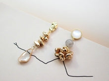 Load image into Gallery viewer, One String- Gold Plated Stone Beads, 18K Gold Solid Spacer Beads, Irregular Beads, Bracelet Beads, Jewelry Finding GZ249