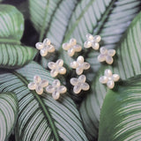 Flowers White Mother-of-Pearl, MOP Shell, Pearl Oyster, Engraved White Nacre, Shell Charm, Mother of Pearl Jewelry Making Findings RY070