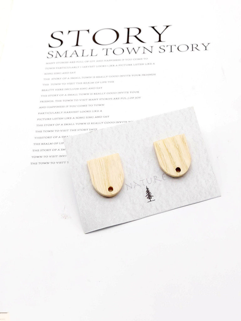 4PCS Wood Earrings, Horseshor Shape Wooden Earrings for women, Reclaimed Ash Wood, Nickel Free, Geometric Statement Earrings Finding   JT906
