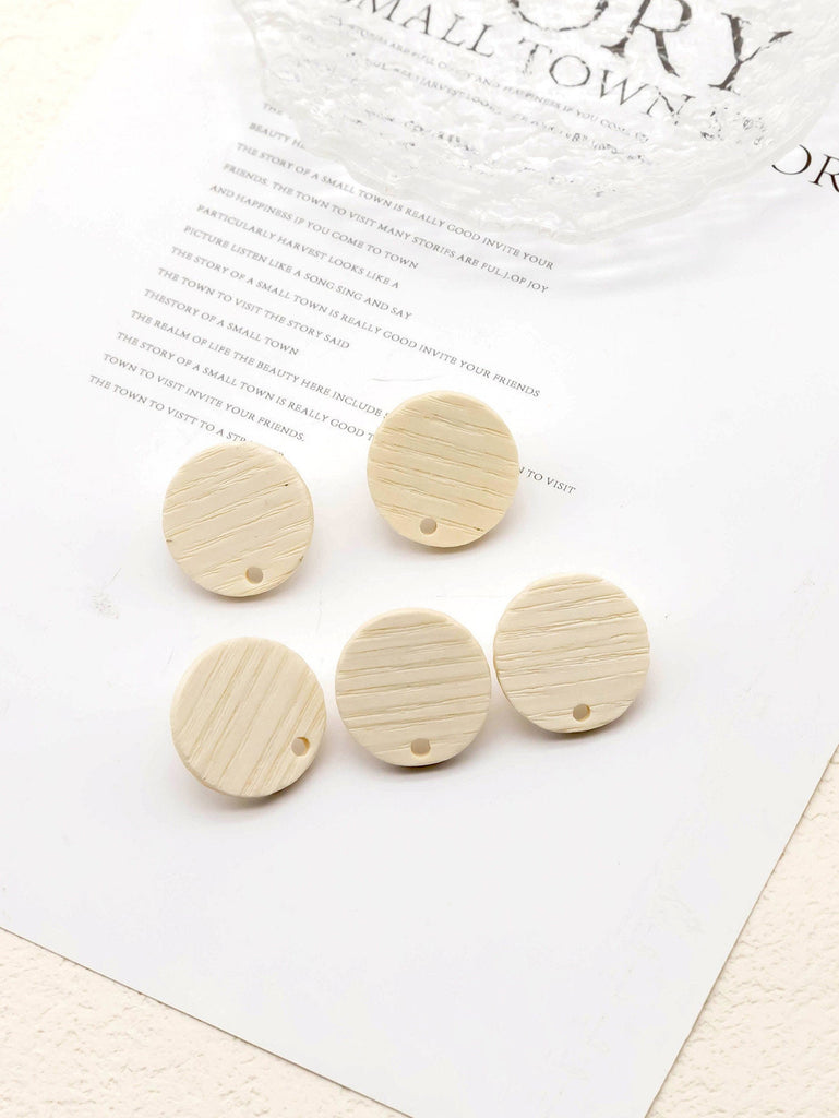 4 قطع من الأقراط الخشبية الدائرية، أقراط خشبية مستديرة للنساء، خشب الدردار المُعاد تدويره، خالية من النيكل، أقراط هندسية مميزة، JT903