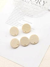 تحميل الصورة إلى عارض المعرض، 4 قطع من الأقراط الخشبية الدائرية، أقراط خشبية مستديرة للنساء، خشب الدردار المُعاد تدويره، خالية من النيكل، أقراط هندسية مميزة، JT903