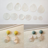 10pcs Drop Shape Shell Pendant, Round Shape Shell Pendant, Shell Charm, Earring Making Findings, Jewelry Making Findings GK019