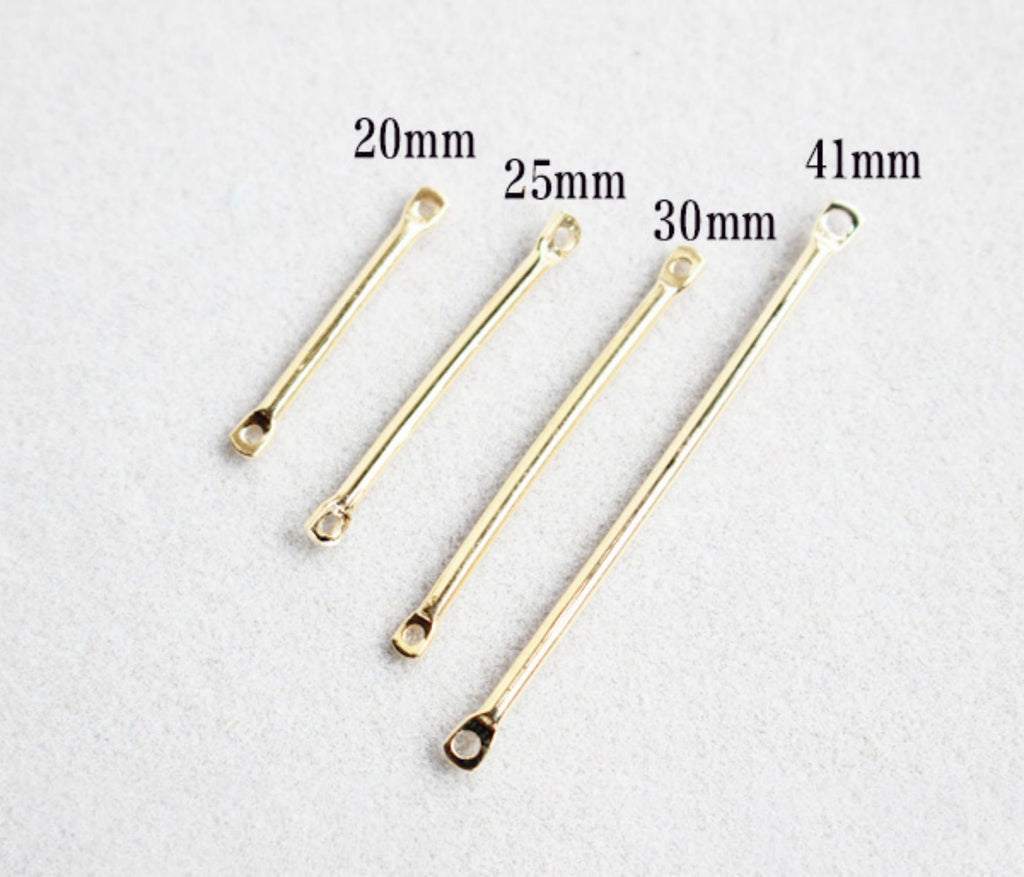 10pc Long Bar Connector, 18K Gold Plated Bar Charm, 20mm,25mm,30mm,35mm,40mm Earring Making Findings GZ178