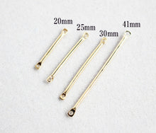 Load image into Gallery viewer, 10pc Long Bar Connector, 18K Gold Plated Bar Charm, 20mm,25mm,30mm,35mm,40mm Earring Making Findings GZ178