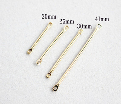 10pc Long Bar Connector, 18K Gold Plated Bar Charm, 20mm,25mm,30mm,35mm,40mm Earring Making Findings GZ178