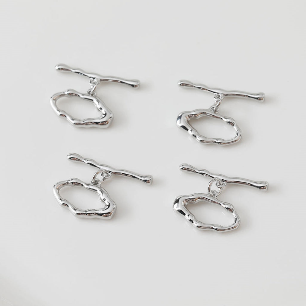 Irregular OT Toggle Clasps, One Set, 14K Gold Plated OT Buckle, 14k Gold/Silver, Necklace Closure, Connectors Clasps ZZ044