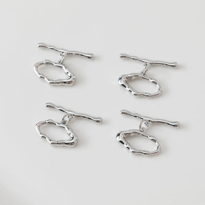 Irregular OT Toggle Clasps, One Set, 14K Gold Plated OT Buckle, 14k Gold/Silver, Necklace Closure, Connectors Clasps ZZ044