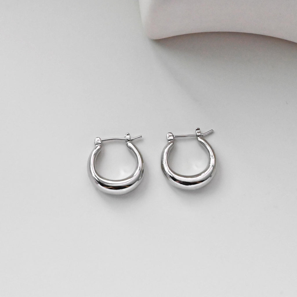 Gold U Shape Ear Hoops, 18K Gold/Silver Plated Leverback Earrings, Huggie Hoops Earring Findings D0347