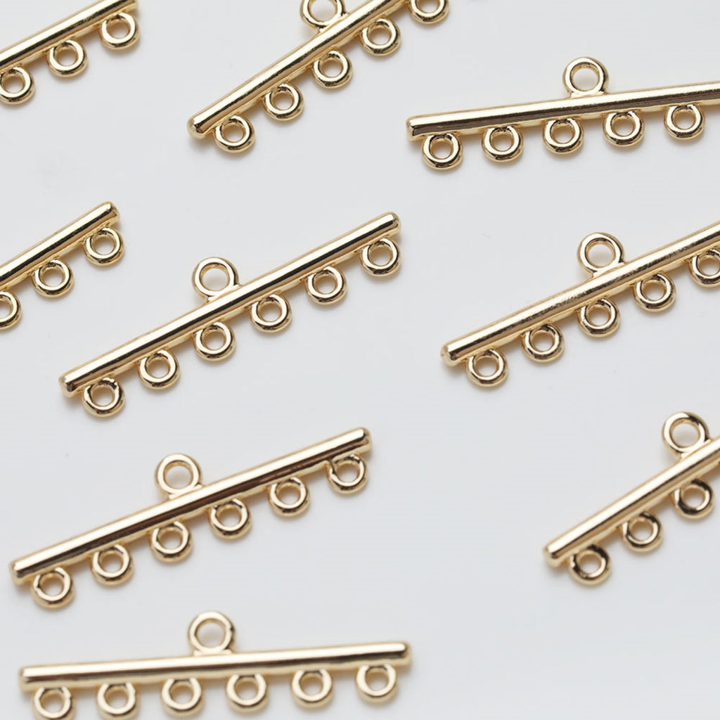 Multi Strand Connector, Loop Pendant, Multi Strand Ends, 14K Gold Plated, Necklace Jewelry Findings JG015