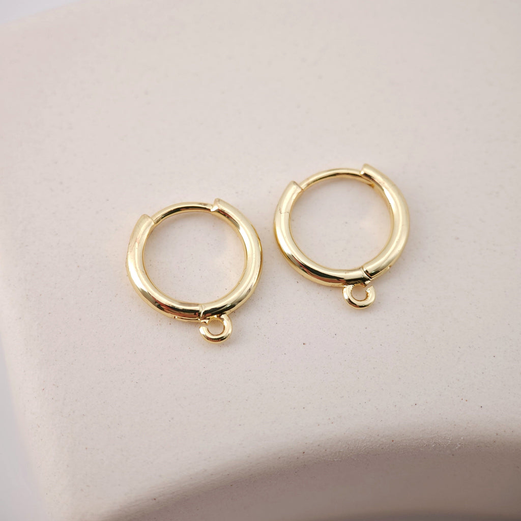 Glossy Surface Earring Hoop, Simple Huggie Earring with Loop, Everyday Huggie Hoops Multiple Sizes Customised,Handmade Earring Supplie D0125