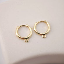 Load image into Gallery viewer, Glossy Surface Earring Hoop, Simple Huggie Earring with Loop, Everyday Huggie Hoops Multiple Sizes Customised,Handmade Earring Supplie D0125