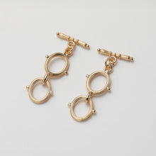 Load image into Gallery viewer, Double Loop OT Toggle Clasps, One Set, 14K Gold Plated OT Buckle, Silver Color, Necklace Closure, Connectors Clasps GZ515