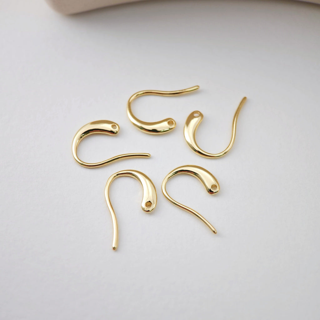 Fish Hooks, 18K Gold Plated Ear Wires, Gold Earring Earring Hooks, Ear Wires for Jewelry Making D0189