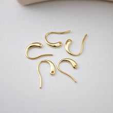 Load image into Gallery viewer, Fish Hooks, 18K Gold Plated Ear Wires, Gold Earring Earring Hooks, Ear Wires for Jewelry Making D0189