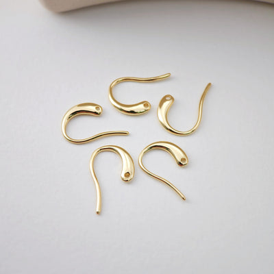 Fish Hooks, 18K Gold Plated Ear Wires, Gold Earring Earring Hooks, Ear Wires for Jewelry Making D0189