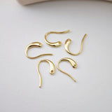 Fish Hooks, 18K Gold Plated Ear Wires, Gold Earring Earring Hooks, Ear Wires for Jewelry Making D0189
