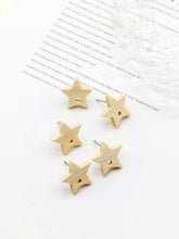 Load image into Gallery viewer, 4PCS Wood Earrings, Star Pentagram Geometric Wooden Earrings for women, Reclaimed Ash Wood,  Nickel Free, Boho Wood Earring Finding JT915