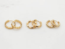 Load image into Gallery viewer, Gold Ear Hoops, 18mm, 18K Gold Plated Leverback Earrings, Huggie Hoops Earring S20417
