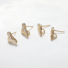 Load image into Gallery viewer, Irregular Ear Post With Loop, S925 Silver Ear Pin Nickel Free Earrings, Gold/Silver Ear Stud, Hypoallergenic Earring Findings ZZ029-D0314