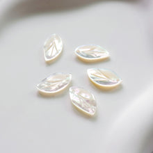 Load image into Gallery viewer, Leaf Shape White Mother-of-Pearl, MOP Shell Pendant, White Nacre, Shell Charm, Mother of Pearl Jewelry Making Findings RY012