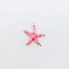 Load image into Gallery viewer, 3D Enamel Starfish Charms, 18K Gold Plated, Dainty Starfish Shape Pendant, Bracelet Making Pendant S20520