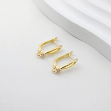 Load image into Gallery viewer, Cutout English lock with loop, Gold/Rhodium Plated Earring hoop, Hypoallergenic &amp; Nickel-Free，DIY Handmade Earring Findings Supplies D0090