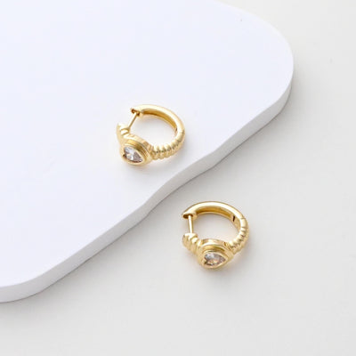 Twisted Heart Earring Hoops, Gold Plated Huggie Hoop Earring, CZ Leverback Earring, DIY Earring  Findings, Handmade Earring Supplies S1405