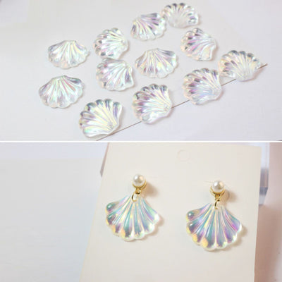 10 colgantes de concha de resina, concha Aurora, para pendientes GZ296