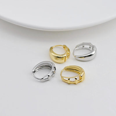 Gold Ear Hoops Pave CZ, Oval Hoops, 18.4mm, 18K Gold Plated Leverback Earrings, Huggie Hoops Earring D0571