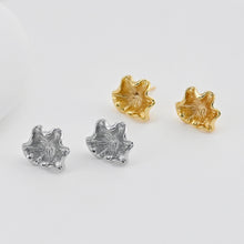 Load image into Gallery viewer, Flower Earring Post, 18K Real Gold Plated Brass Stud Earring With Loop, s925 silver pin, Nickel Free, Earring Finding D0482