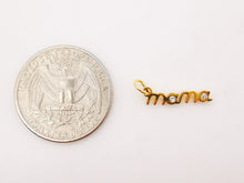 Cargar imagen en el visor de la galería, 2 dijes delicados de mamá de 17 x 3 mm, dijes de oro de 18 quilates con pavé cúbico para collares, pulseras y pendientes, accesorios para hacer joyas para el Día de la Madre S019