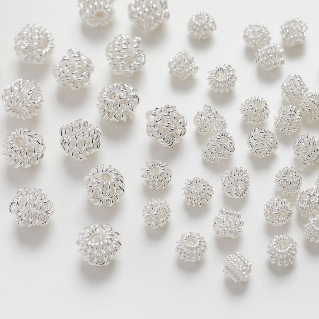 10pcs Twisted Ball Beads, 14K Gold/Silver/White Plated Spacer Beads, Irregular Beads, Bracelet Beads, Jewelry Finding GZ225