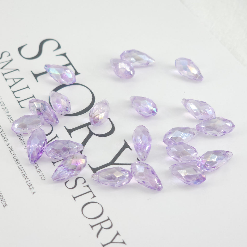 Teardrop Cut Faceted Glass Beads, Drop Beads, 12x6mm, Crystal Glass Loose Beads for Jewelry Making, DIY Beads Finding GZ018